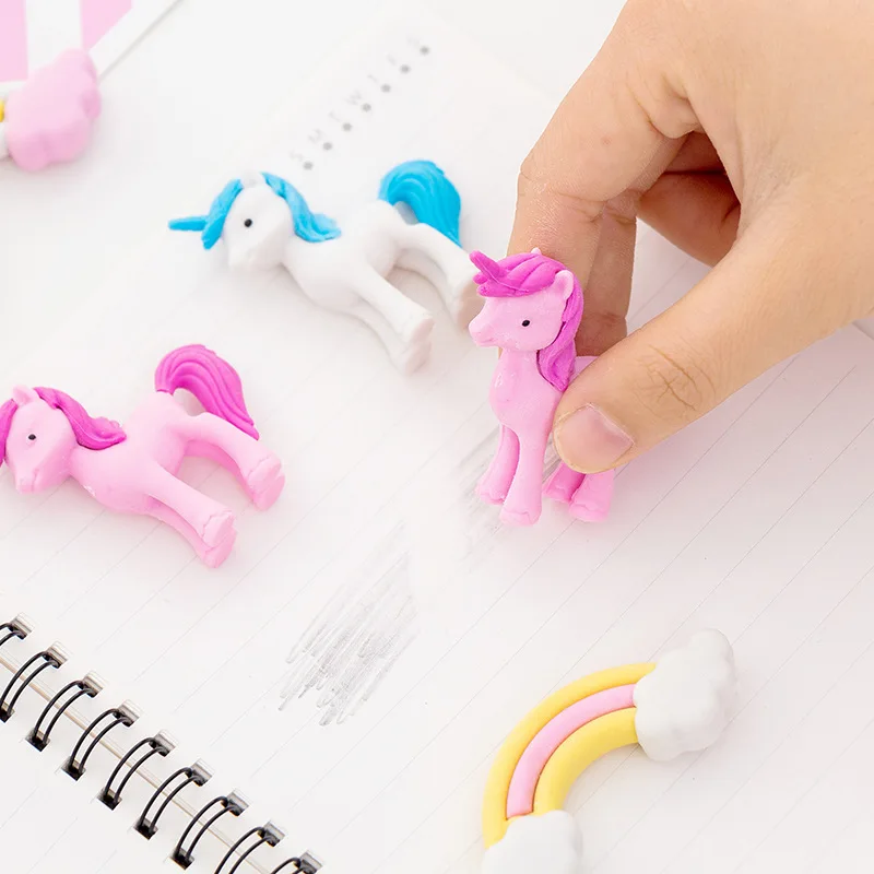 Милые ручки единорога ластик kawaii карандаш ластики набор для детей корейский