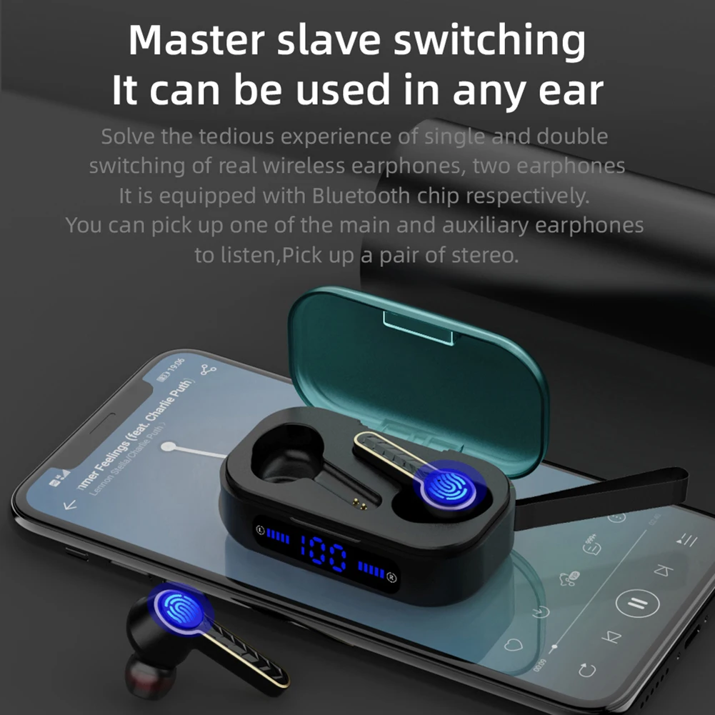 T19 наушники вкладыши TWS с Беспроводной Bluetooth 5 0 мини сенсорный экран громкой связи