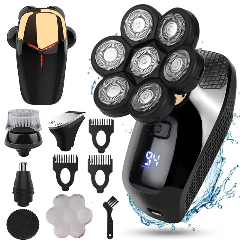 

New Shaver For Men 7D Independently 7 Cutter Floating Head Waterproof Electric Razor Multifunction USB Charge Trimmer For Men