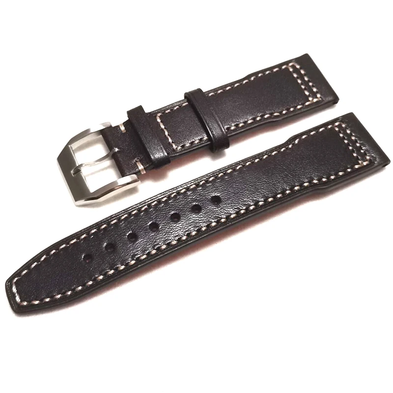 

Темно-коричневый ремешок для часов, кожаный ремешок для часов, Классический Толстый ремешок для часов, 20, 21, 22 мм