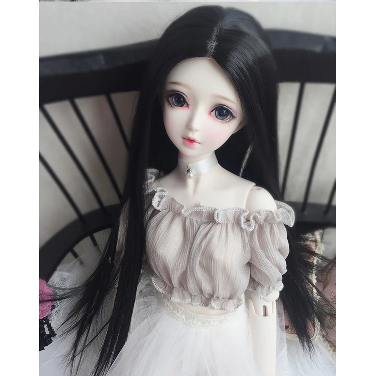Новая парик для куклы Bjd SD 1/3 1/4 1/6 1/8, высокотемпературная проволока, длинные прямые черные волосы, доступны различные цвета.