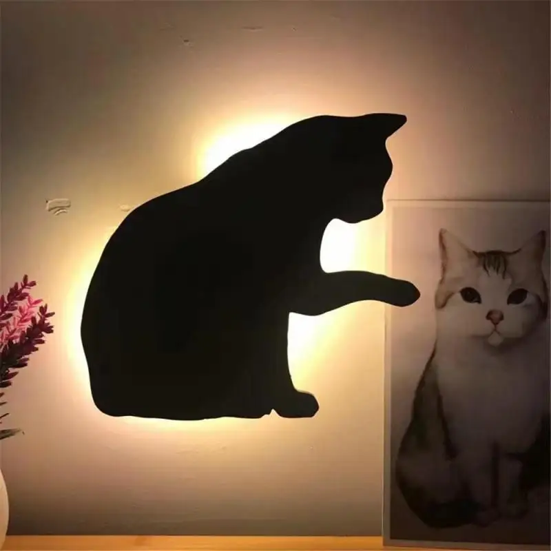 

LED Projection Lamp Cat Wall Lamp 3d Sound Control Cat Lamp Decoration Children Kids Sleep Romantic Usb Lamp Projection