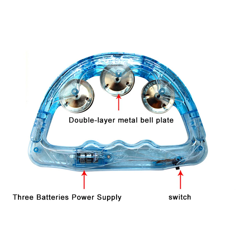 High Quality New Sell Sensory LED Lighting Toy Flashing Tambourine Musical Instrument Calming Household Intresting Tools | Дом и сад
