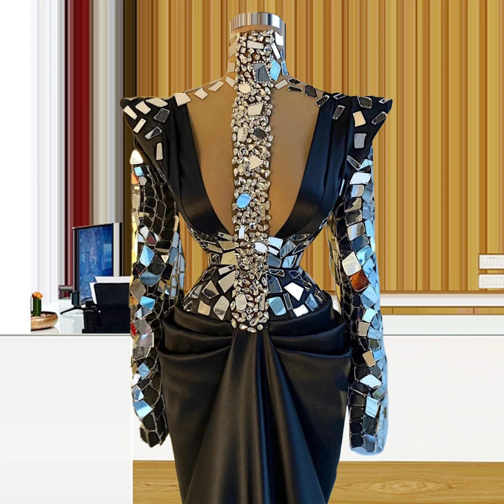 luxury Shinny Women Dress Long Elegant Party Prom Rhinestones Diamonds estido de fiesta de boda платье 2021 нарядные