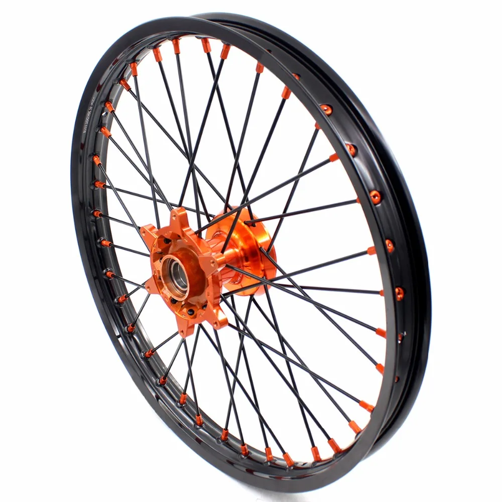 21/19 литья MX-внедорожника колеса Набор для KTM SX SXF XC XCW XCF 125 150 200 250 300 350 450 505 03-19 оранжевый ниппель