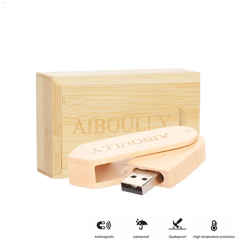 

Usb flash drive 64GB wooden disk pen drive 16GB 128gb 4GB 8GB pendrive 32GB USB flash memory wedding gifts box Free custom LOGO