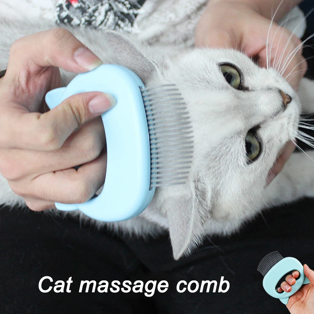 

Pet Grooming Hair Brush Cat Fur Removal Cute Shell Shaped Handle Soft Hair Remover Loose Hairs Massage Comb for Cat Supplies