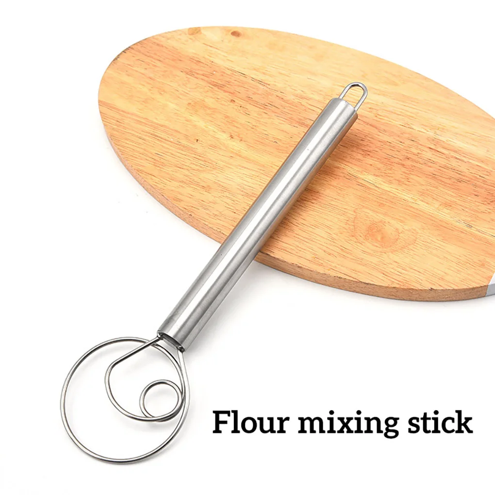 

Handheld Dough Mixer Whisk Stainless Steel Manual Bread Mixer Coil Baking Blender Stick Flour Pastry Pizza Kitchen Tools