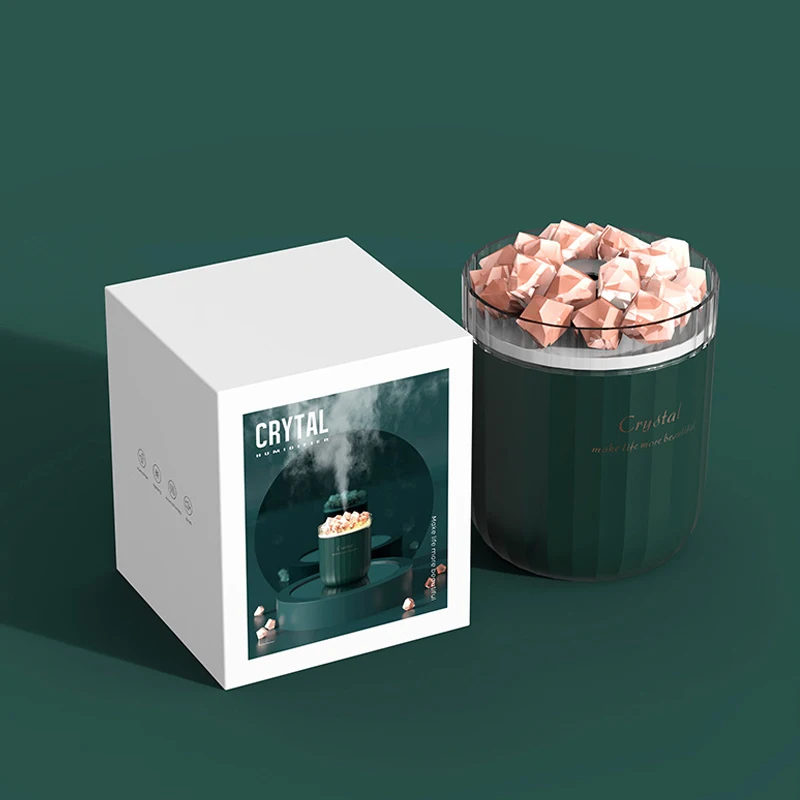 

400ml Portable Crystal Aromatheraphy Humidifier USB Wireless Aroma Essential Oil Diffuser Air Humidificador with Atmosphere Lamp