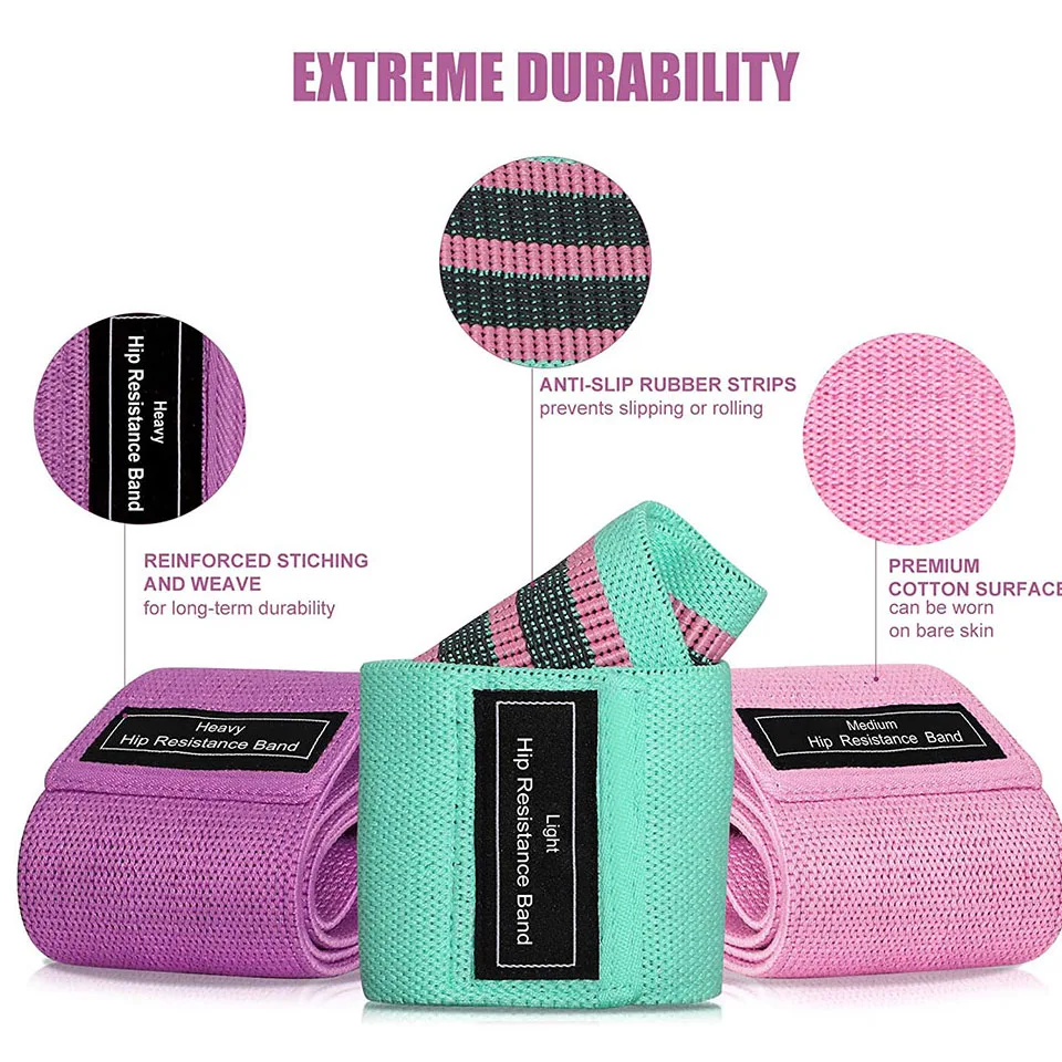 Resistance Bands Workout Rubber Elastic Sport Booty Band Fitness Equipment For Yoga Gym Training Fabric Exercise | Спорт и