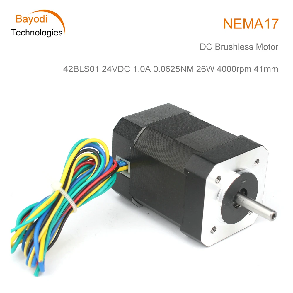 Бесщеточный двигатель постоянного тока NEMA17 42BLS01, 24 В постоянного тока, 4000 А, нм, 26 Вт, об/мин, 41 мм, Квадратный фланец, маломощный, с высоким крутящим моментом, двигатель постоянного тока, комплект ЧПУ Бесщеточный двигатель постоянного тока NEMA17 42BLS01, 24 В постоянного тока, 4000 А, нм, 26 Вт, об/мин, 41 мм, Квадратный фланец, маломощный, с высоким крутящим моментом, двигатель постоянного тока, комплект ЧПУ