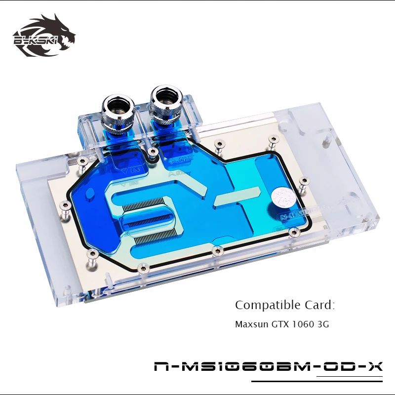 Bykski полное покрытие видеокарты водяного охлаждения gpu блока RGB для Maxsun GTX 1060 3g