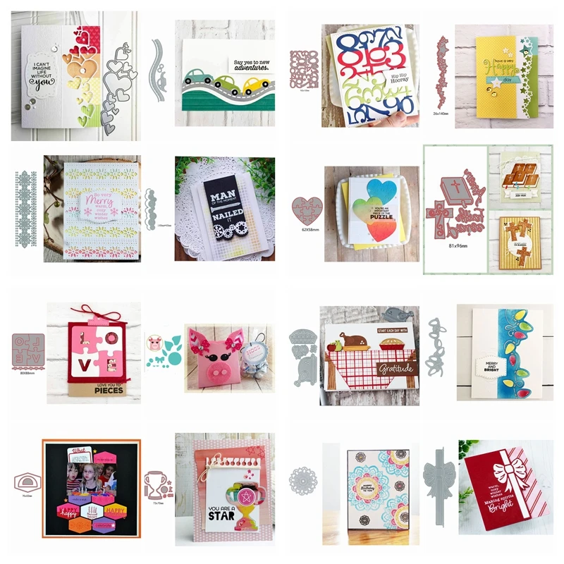 

Road Puzzel Heart Knot Metal Cutting Dies DIY Scrapbooking Card Album Make Crafts Stencil New Dies 2020 17