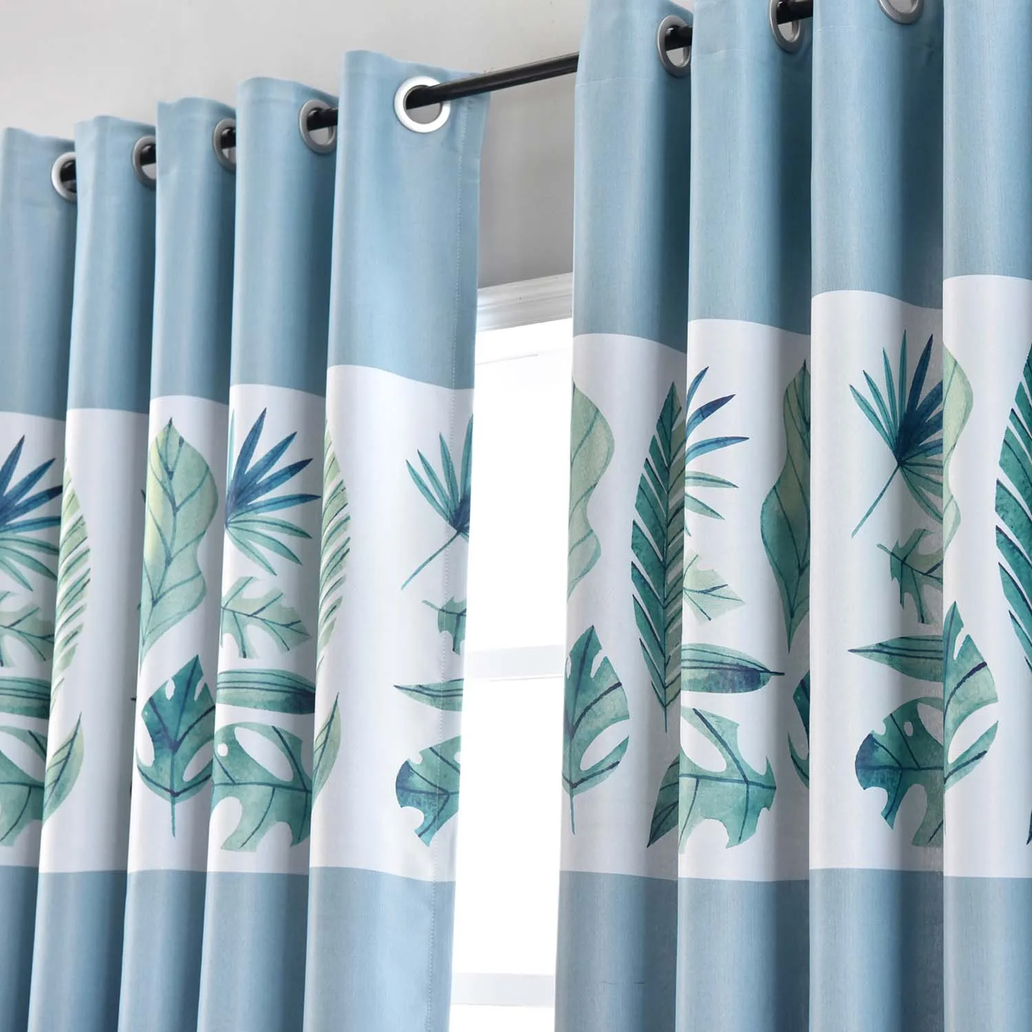 Короткие шторы GY2803 с принтом банановых листьев оконные двери для гостиной кухни