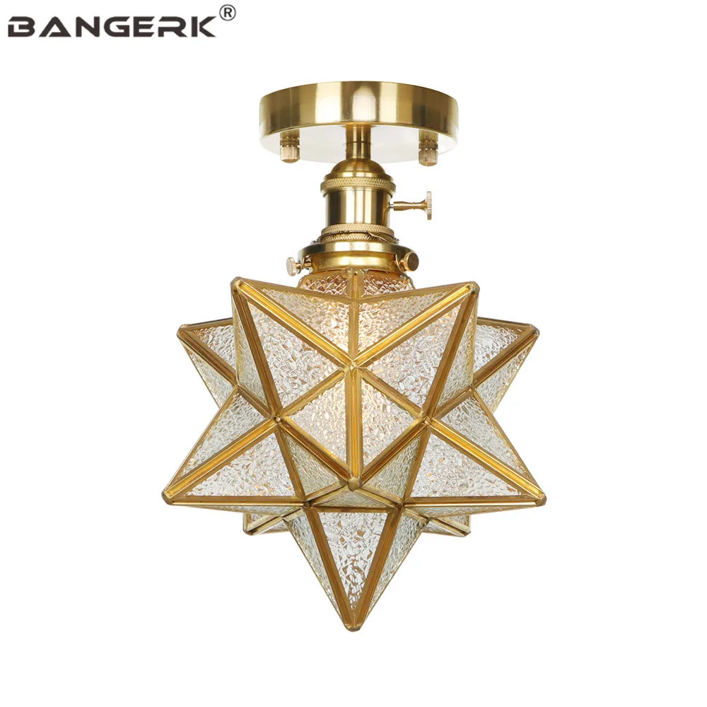 Лофт декор латунное стекло потолочные светильники Ретро стиль Edison E27