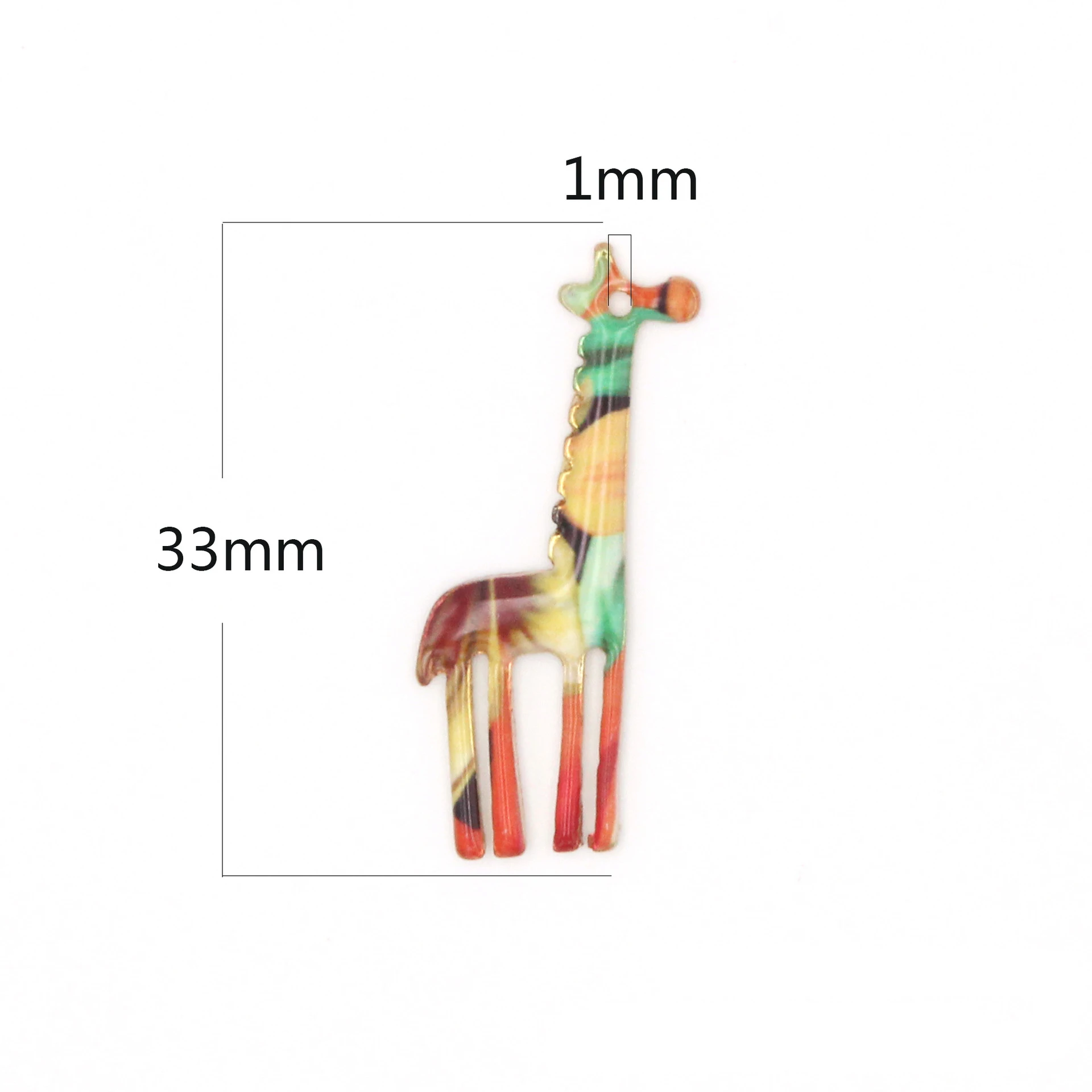 10 шт./лот корейские ювелирные изделия животные Эмаль окрашенный Жираф Сплав