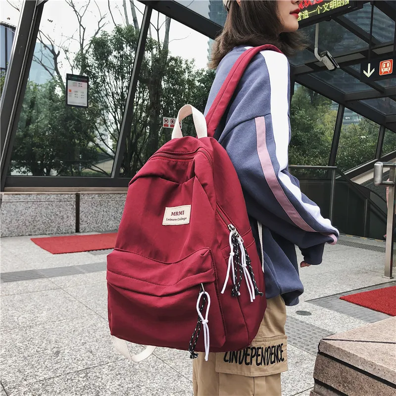 Однотонный водонепроницаемый нейлоновый женский рюкзак HOCODO модный дорожный