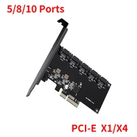 sata pcie 1x adapter 5810 ports pcie x 14 to sata 3 0 6 gbps interface rate riser expansion card for desktop pc computer