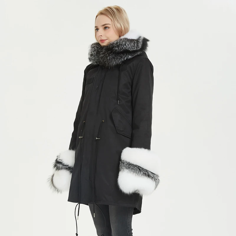 CKMORLS парки из натурального Лисьего меха цветные теплые для отдыха куртки женщин