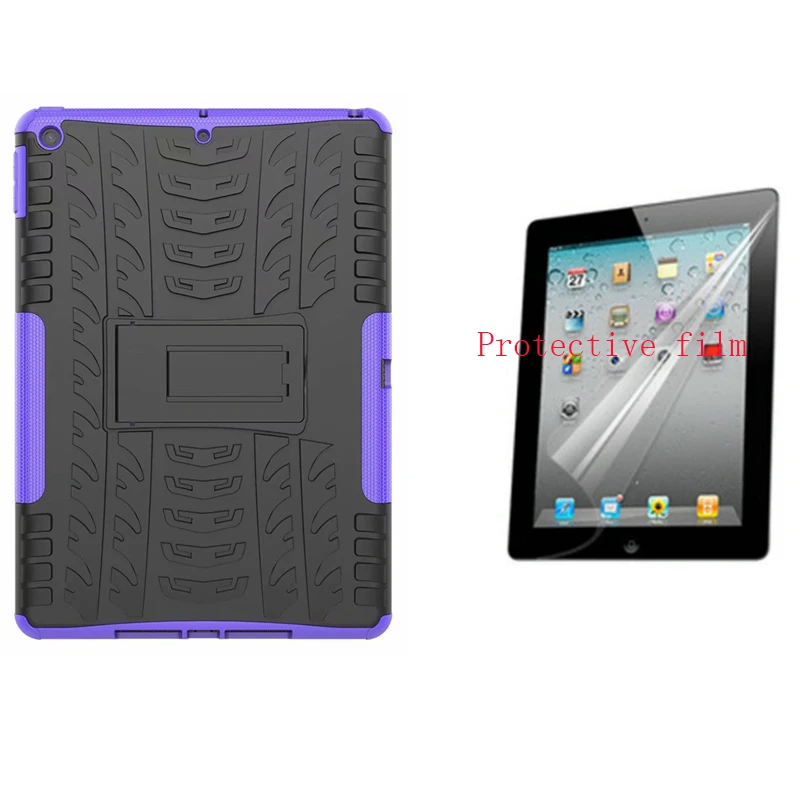 Силиконовый чехол для samsung Tab A A6, 10,1 дюймов, чехол, T580, T585, T580N, T585N, SM-T580, SM-T585, чехол, подставка, держатель+ пленка - Цвет: purple and film