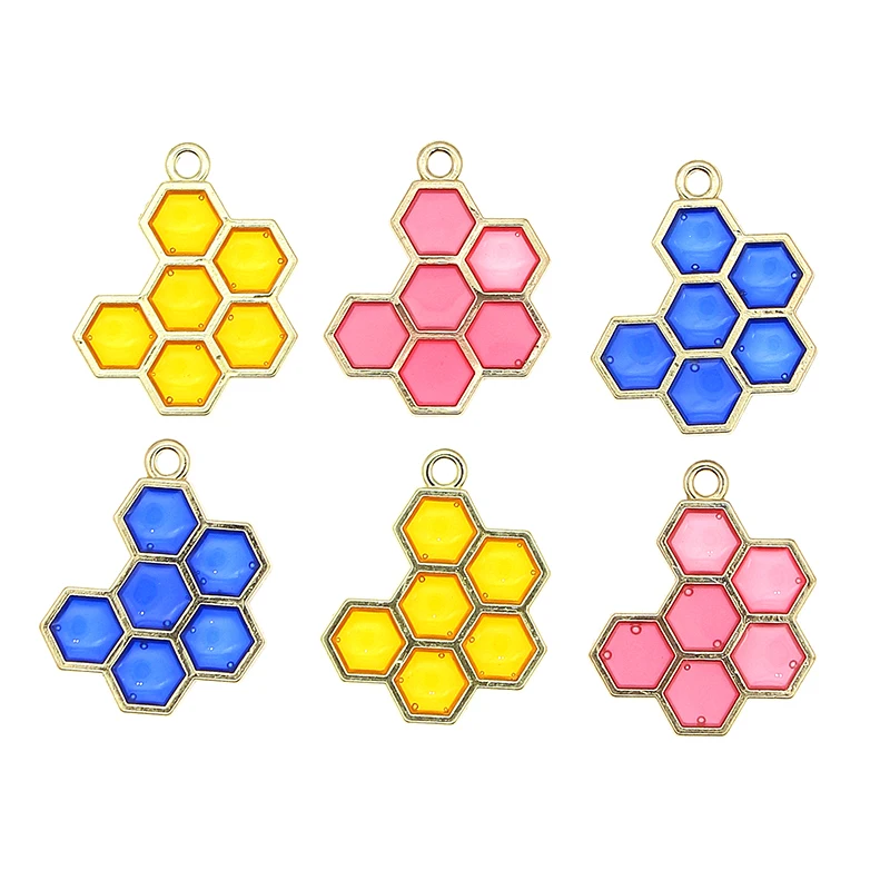 

10pcs/lot 17*21mm Cute Honey Bee Jelly Enamel Pendant Charms Kawaii Necklace Bracelet Earring Small DIY Jewelry Findings XL1141