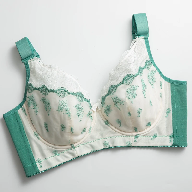 Women's Full Coverage Lightly Padded Underwire Floral Embrodiery Bra 34 36 38 40 42 44 46 B C D E F G H I J