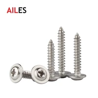 pwa cross round head with washer pad self tapping screw m1 4 m1 7 m2 m2 3 m2 6 m3 m4 304 stainless steel phillips screw