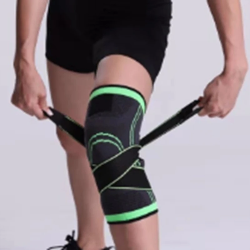 

ELOS-Unisex Sports Knee Protective Pads Strap Pressure-Relief Anti-Slip Nylon Knit Climbing Basketball Knee Brace