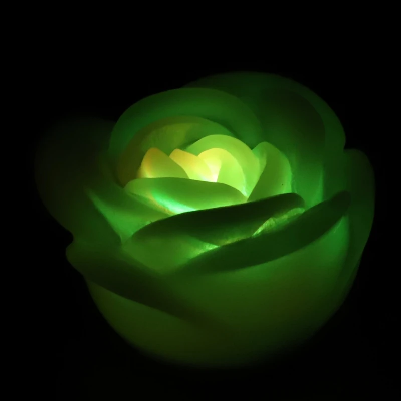 

7 Color Romantic Changing LED Floating Rose Flower Candle Night Light
