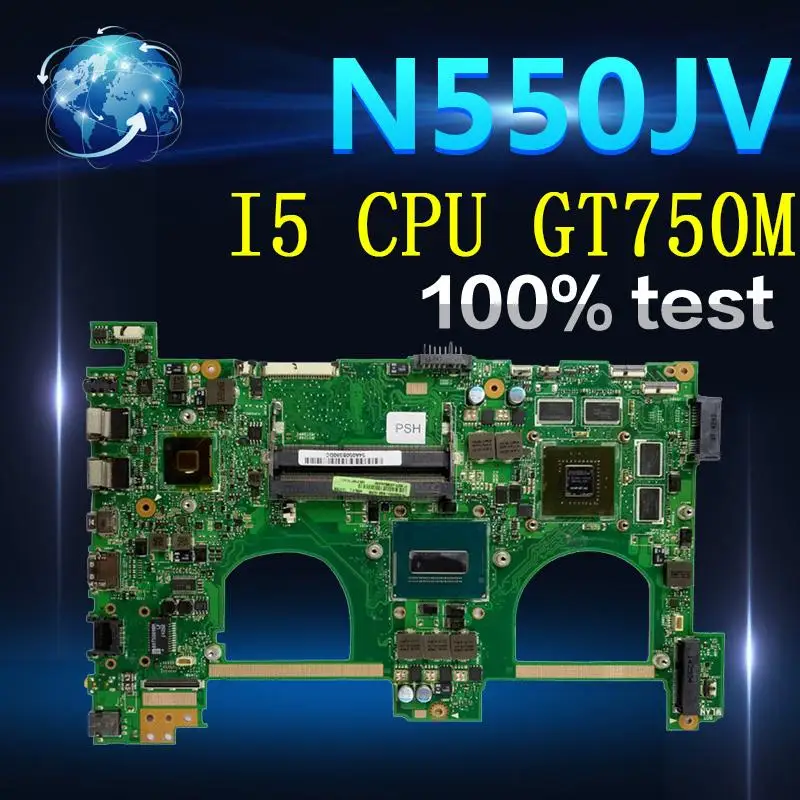 

Amazoon N550JV Laptop motherboard For Asus N550JV Q550JV N550JA G550JK Test original mainboard I5 CPU GT750M