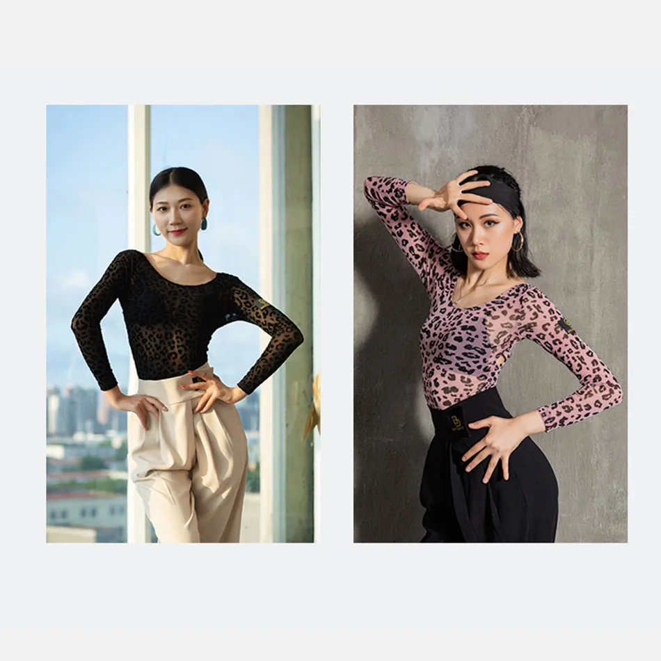 YS49N6 женские рубашки для латиноамериканских танцев с глубоким V-образным вырезом