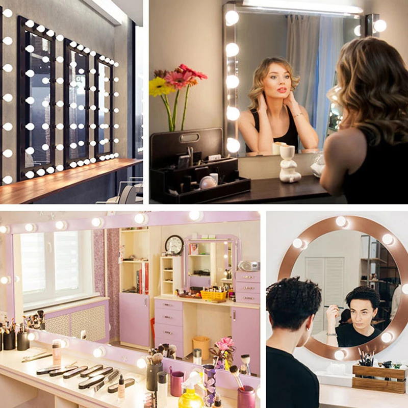 Mirror Light Vanity With Lights Led And Table Makeup Bulb 12V Plug Dimmable Touch Control Lighting Dressing decor | Лампы и освещение
