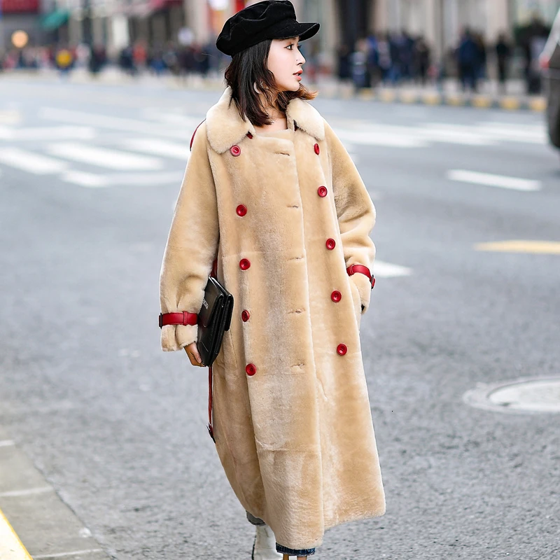 Женское пальто из натурального меха овчины зимнее женская куртка натуральной