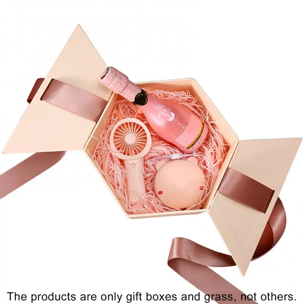 

Hexagonal gift Simple Creative Bronzing Gift Box Packaging Envelope Shape Wedding Candy Bags Birthday Party Packaging Box