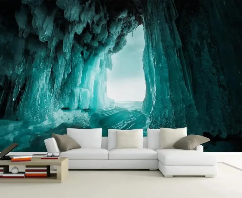 

На заказ ледяная пещера пейзаж современный минималистский 3D Настенные обои для гостиной спальни обои на стену ТВ фон