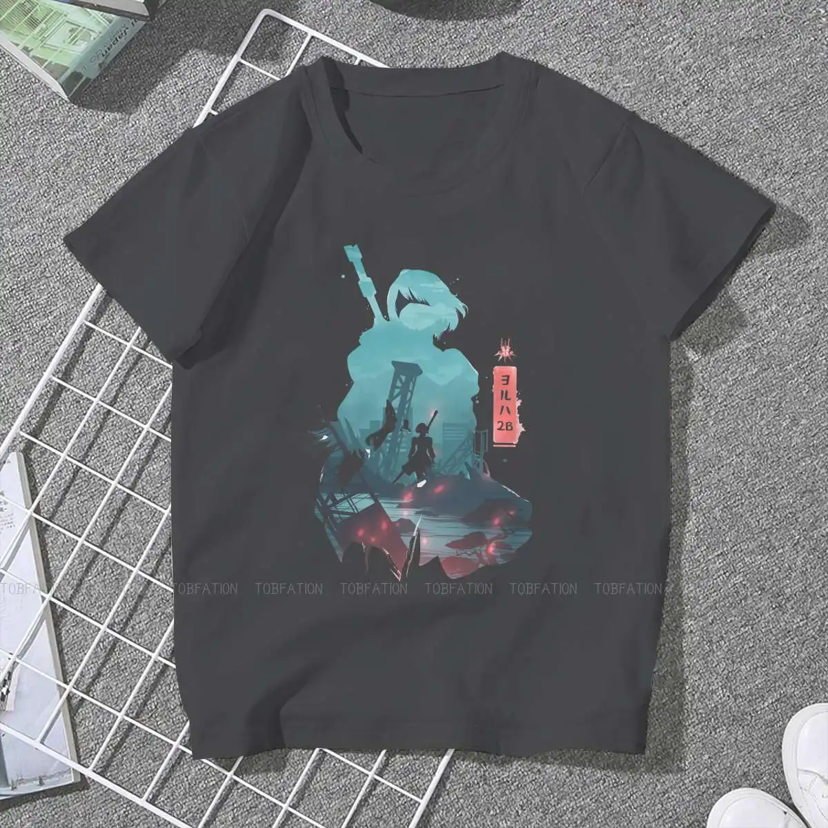 

2B Minimalistic Women Clothing NieR Automata Game Graphic Female Tshirts Vintage Grunge Loose Tops Tee Kawaii Girls Streetwear