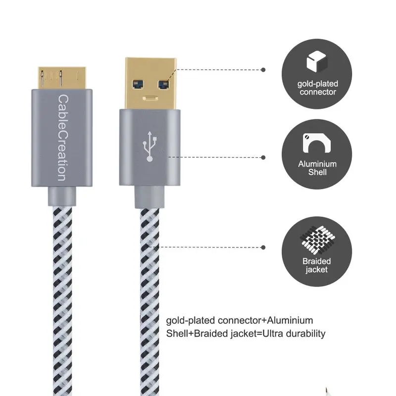 Micro Кабель USB 3 0 короткий A к B совместимый с внешним жестким диском HD камерой