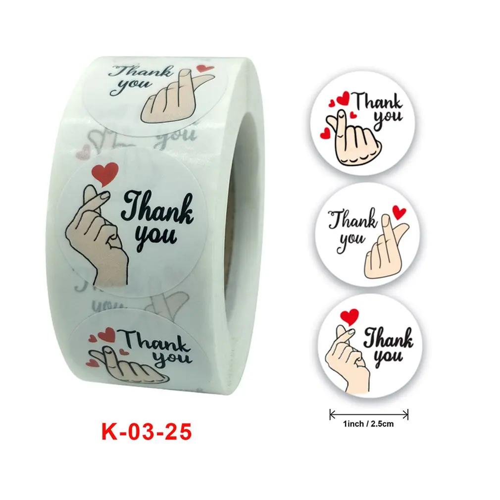 

10 Rolls Thank You Copperplate Sticker Family Party Envelope Gift Box Stationery Creative Sticker Corporate Personality Label