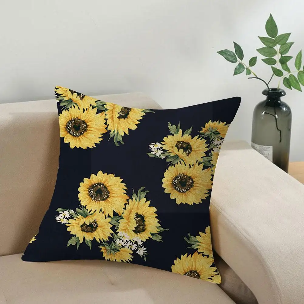 

Черная наволочка в виде подсолнуха, Модный чехол для подушки, домашний декоративный чехол из персиковой кожи для диванной подушки, Cov K0X5