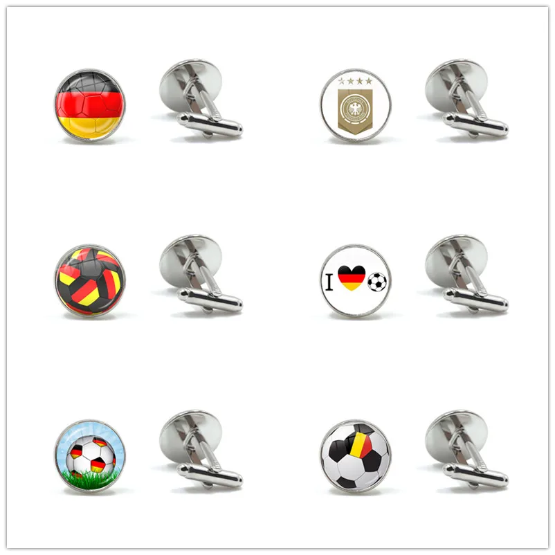 

Эмблема немецкой футбольной команды, запонки, немецкий флаг y и футбольный логотип, стеклянный кабошон, запонки, ювелирные изделия для фанат...