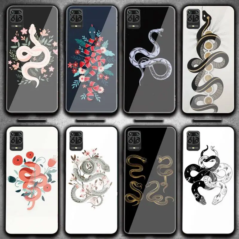 

Flower Snake Painting Soft Cover Phone Case For Redmi 4X 5 5plus 6 6A Note 4 5 6 6pro 7 Xiaomi 6 8se MIX2S Note 3 Tempered Glass