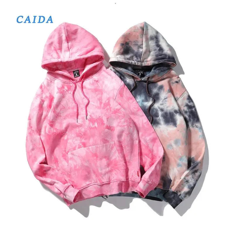 

CAIDA Tie Dye Round NeckHoodies Sweater Couple Sweater Hoodie Women Men Jacket Coat 2021 New Dropshipping Hooded Sweater