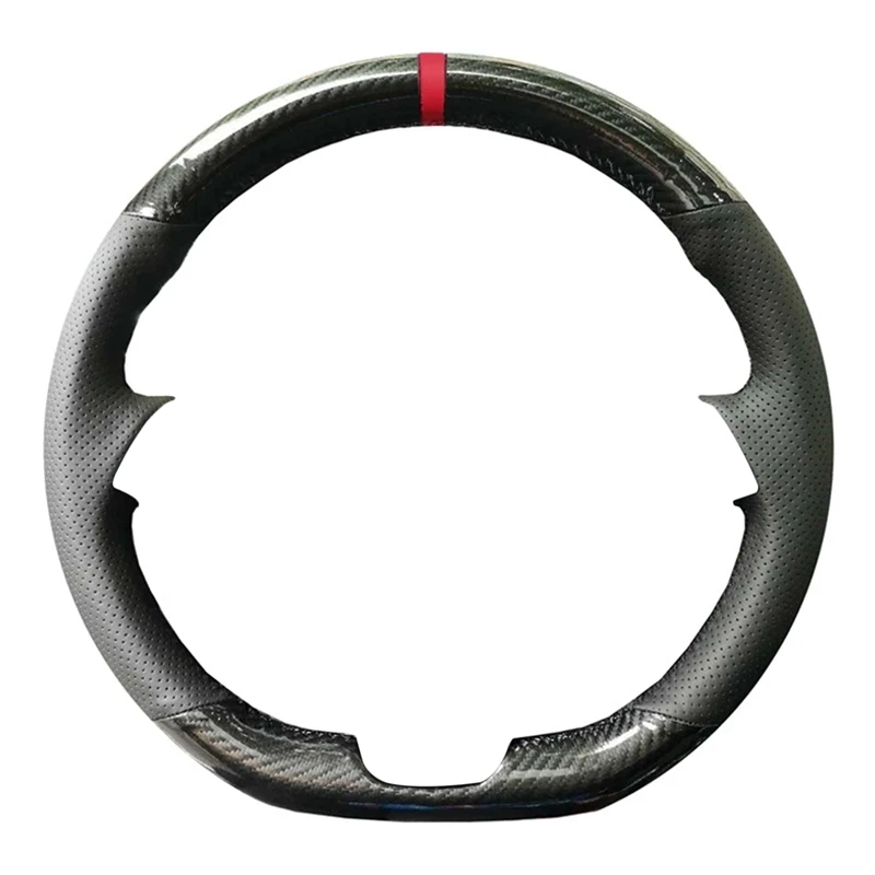 

Car Steering Wheel Cover DIY Hand-Stitched Black Carbon Fiber Suede Leather for Golf 7 R MK7-Polo Jetta Passat B8