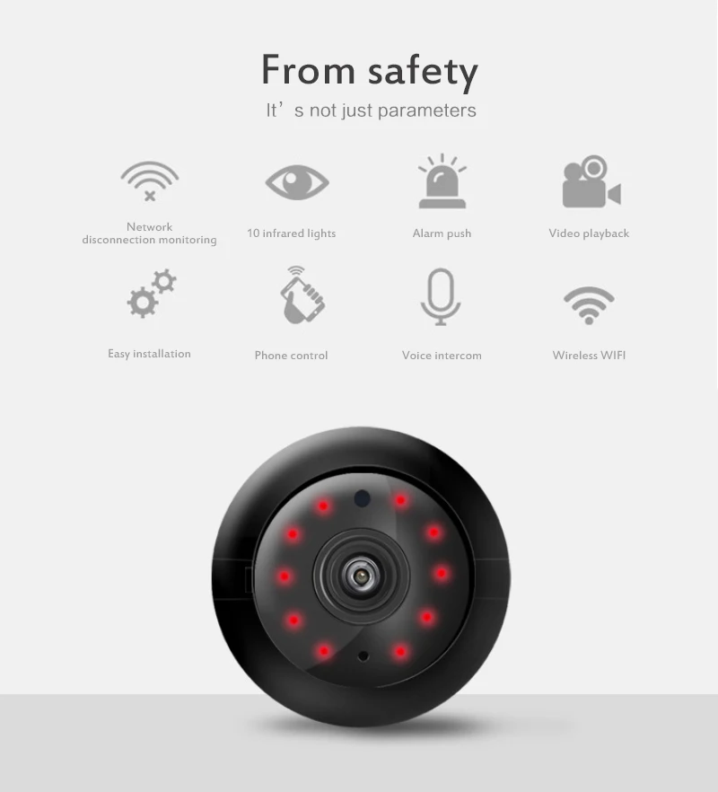 

New Mini Wifi Remote IP Camera HD 1080P Wireless Indoor Camera Nightvision Two Way Audio Motion Detection Baby Pet Monitor V380