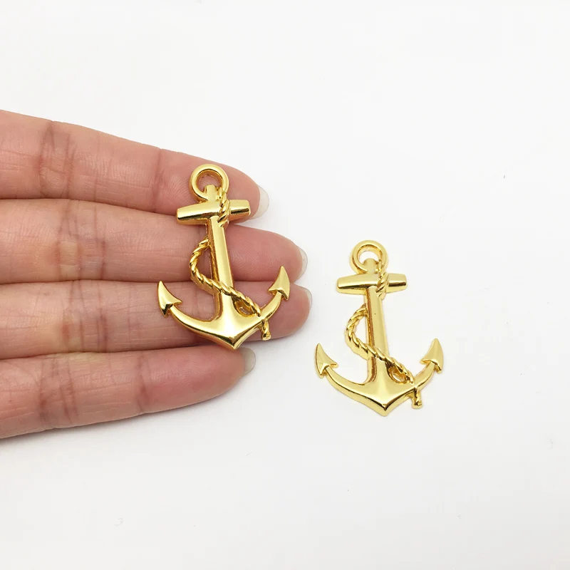 2 шт./компл. 3D маленькая металлическая Лодка Якорь логотип значок с крестом