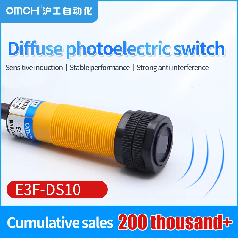 

OMCH Infrared E3F-DS10 M18 Diffuse Reflection Photoelectric Switch Sensor DC 12V 3-wire NO 24V 10CM NC NPN PNP AC