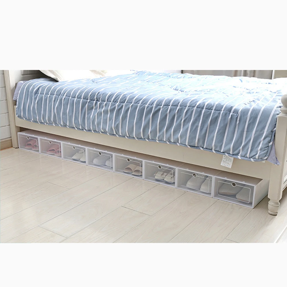 6PCS/Set Stackable Storage Box Shoe Thickened Flip Shoes Transparent Drawer Case Plastic Boxes Organizer | Дом и сад