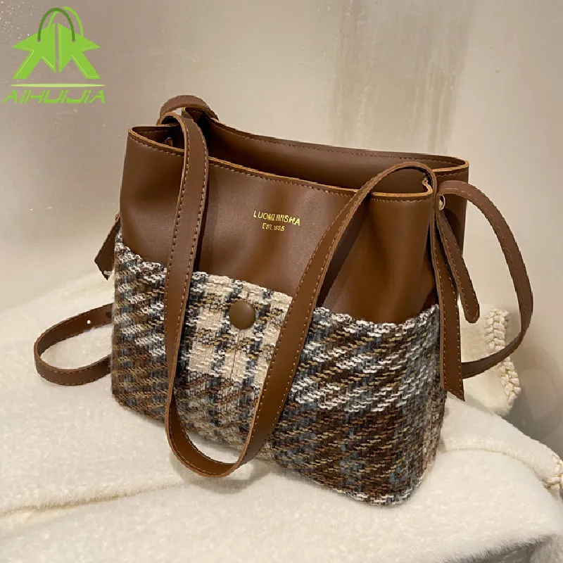 

Luxury Designer Handbag for Woman 2021 New High Quality Woolen Cloth Messenger Bags High Capacity Casual Ladies Shoulder Bags