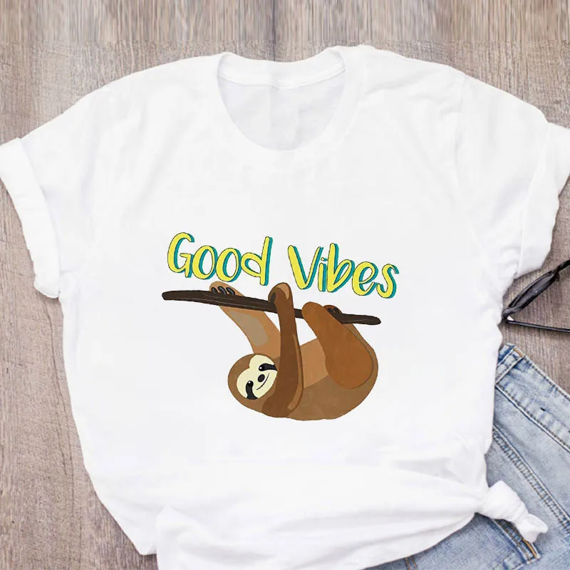 

Summer Cartoon Graphic Print T-shirt Female Alien Alphabet Graphic Short-sleeved T-shirt Summer Women's Harajuku Top T-shirt