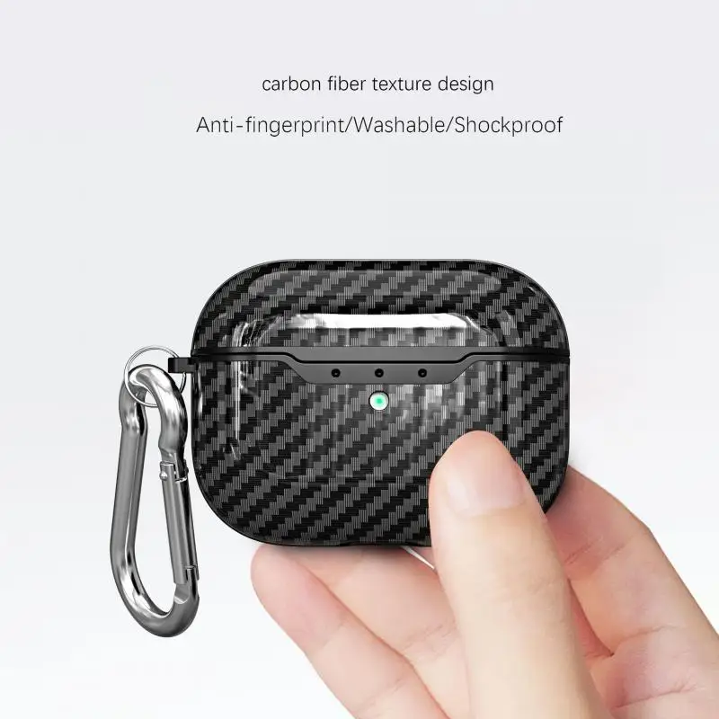 Чехол для наушников AirPods Pro из углеродного волокна противоударный чехол защитный